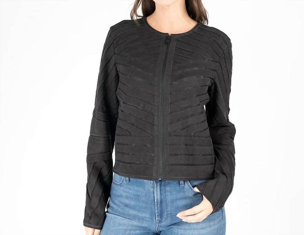 NEW MAURITIUS yva leather jacket in black